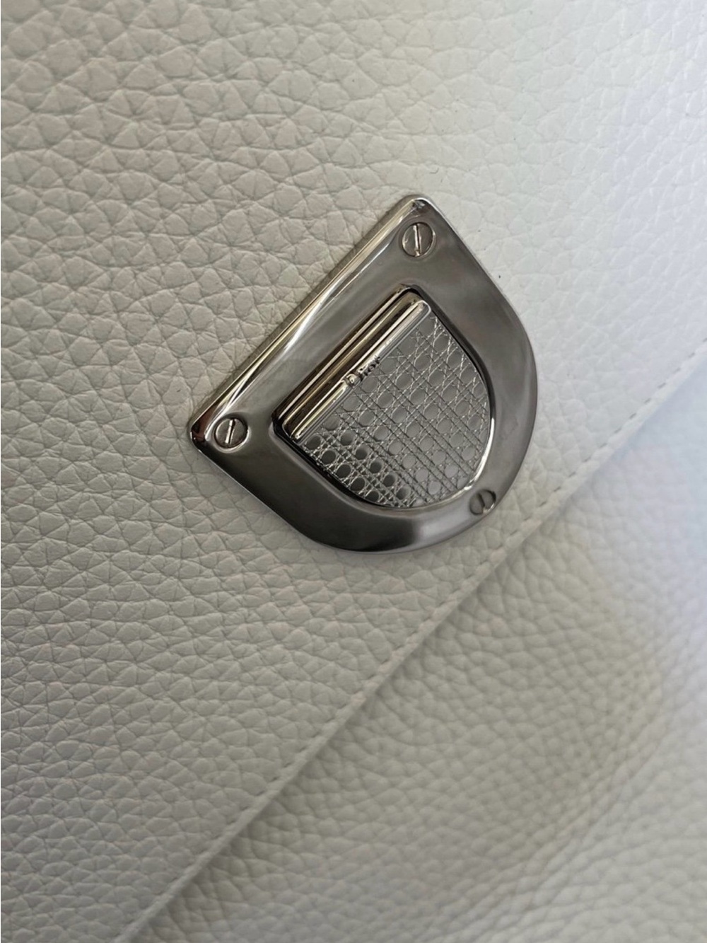 Dior White Leather Top-Handle Satchel with Silver Hardware - Picture 4 of 6